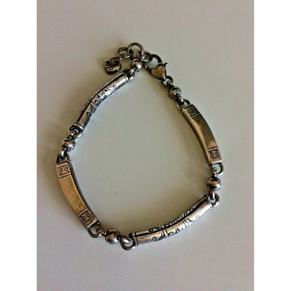 Brighton Bracelet Silver Plated Etched Bar Link